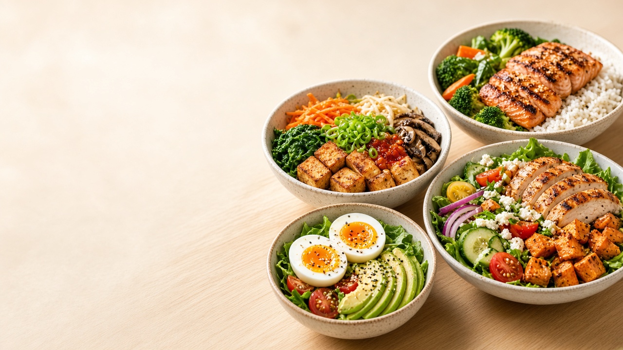 건강하고 맛있는 식단 그릇들